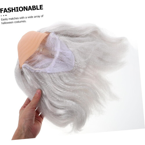 Bald Wig for Men Comfortable White Bald Cap with Hair 2