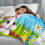 Easter Flannel Sofa Blanket Soft Cozy Warm White Blue Green 5