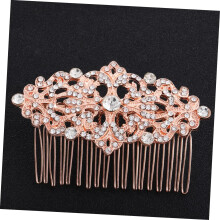 Haartopjes voor dames: roségouden haarclip met strass-steentjes, hoofddeksel voor dames.