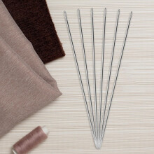 Agulhas de costura de olho grandes de 6pcs para projetos de bricolagem e tricotagem, material de ferro