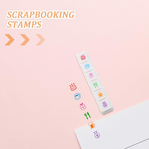 Ștampile din plastic auto-cernelitoare cu desene animate creative pentru jurnalizare și scrapbooking 1