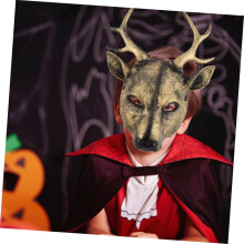 Mască de cerb pentru cosplay, mască cu cap de animal pentru petrecere de Halloween, costum, material PU