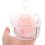 Houppette à maquillage double face réutilisable rose en peluche avec ruban fleuri 4
