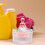 Houppette à maquillage double face réutilisable rose en peluche avec ruban fleuri 5