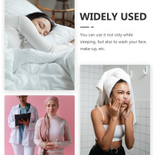 Lot de 3 bonnets de nuit en satin Ă large bord, style simple, pour femmes, Ă utiliser pendant le sommeil.