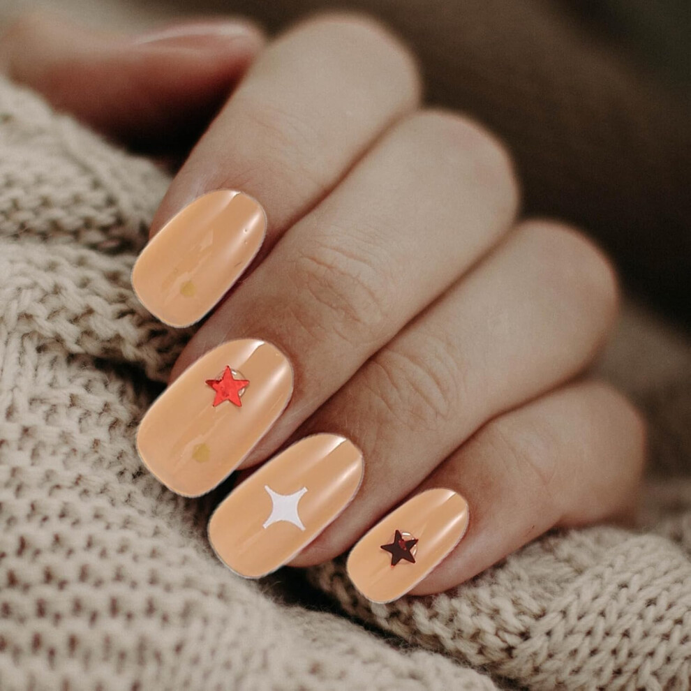 Hkhbjs Christmas Almond Press On Nails Set Short French Manicure Fake Nail Tips With White 3D Snowflake Design For Winter Xmas Party