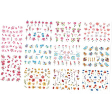 33 stuks bloemnagelstickers voor nageldecoratie, geschikt voor meisjes, met plakstrips.