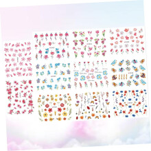33 adesivi per nail art a forma di fiore, decorazioni per unghie per ragazze, con linguette adesive