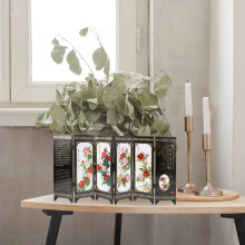 Mini Room Divider Folding Screen Small Asian Decor Wooden Furniture Accent