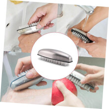 Escova de limpeza de unhas de nylon de aço inoxidável 2pcs para limpeza de mão de pedicura doméstica para poeira das unhas e besouros