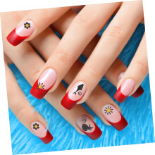 16 st tecknade nagelklistermärken DIY nageldekaler kvinnor och gelmanikyr söt design