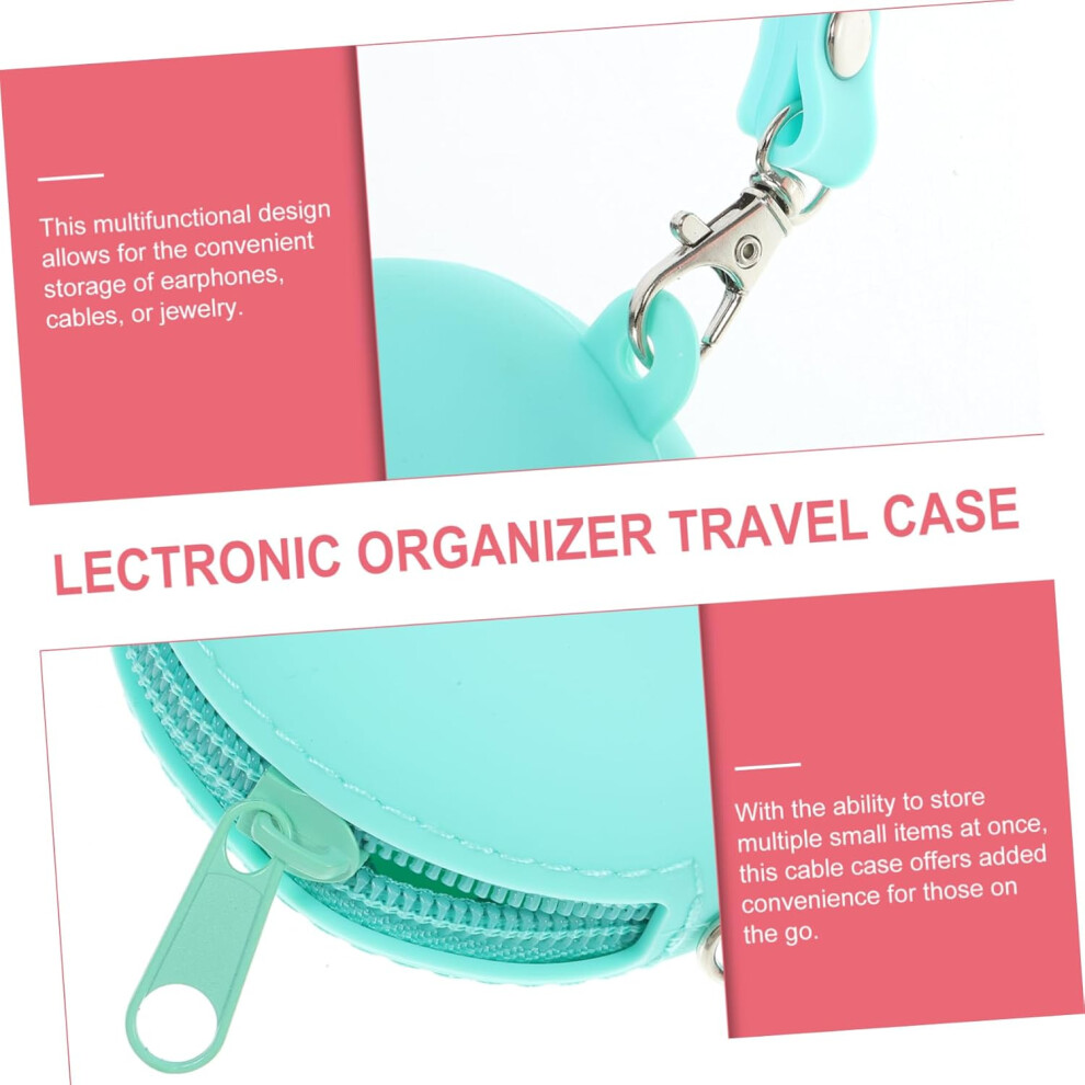 2Pcs Data Cable Storage Bag For Headphones Case Travel Electronic Organizer Wrist Strap Cord Organizer Bag 5455468953224