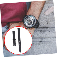 Correa de reloj de cuero negro, de piel de vacuno auténtica ultrafina, de repuesto.