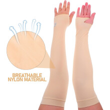 2pcs Cooling UV Protection Arm Sleeves for Men and Women, Skin Color Ice Silk Fabric