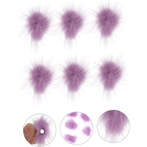 6pcs Fluffy Pompom Nail Decors Cute Removable Nail Art Decorations 2