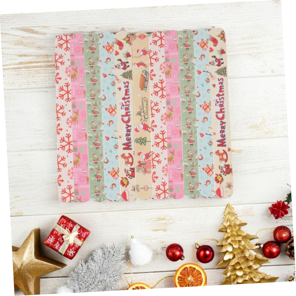 Hkhbjs 24Pcs Christmas Themed Nail Files Polisher Handheld Pedicure File