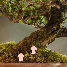 3-teiliges Set Pilzstatuen aus Naturstein, Quarz, Gartendekoration für die Landschaftsgestaltung, einzigartige Miniatur