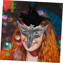 Bling Masquerade maszk tollas PVC szegéllyel nőknek Halloween karneváli táncpartihoz