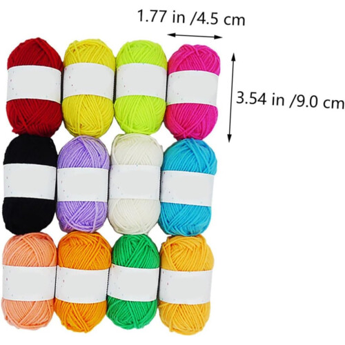 12-farbiges, viersträngiges, mitteldickes DIY-Handstrickgarn aus Polyesterwolle 1