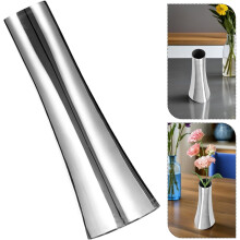 Metallvase für Zuhause, Edelstahl 304, silberfarben, zart, kreativ, feine Verarbeitung, Vase für künstliche Blumen