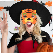 Tiikerinaamio puolikasvonaamio Halloween-syntymäpäiväjuhliin, pukeutumistilaisuuksiin, realistinen