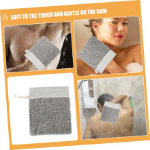 3er-Pack Seifenbeutel aus Naturmaterial, grau, für Peeling-Schaumseife, geeignet für Bad und Dusche