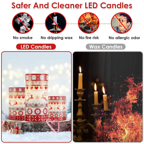 Flammeløse LED julelys med rensdyrdesign – 3 stk. 2