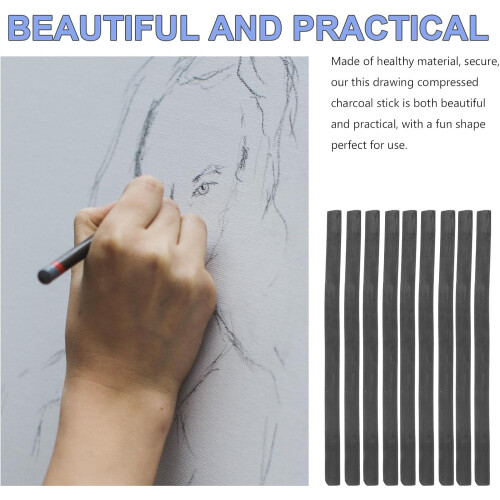 20pcs Professional Compressed Charcoal Sticks for Drawing and Sketching