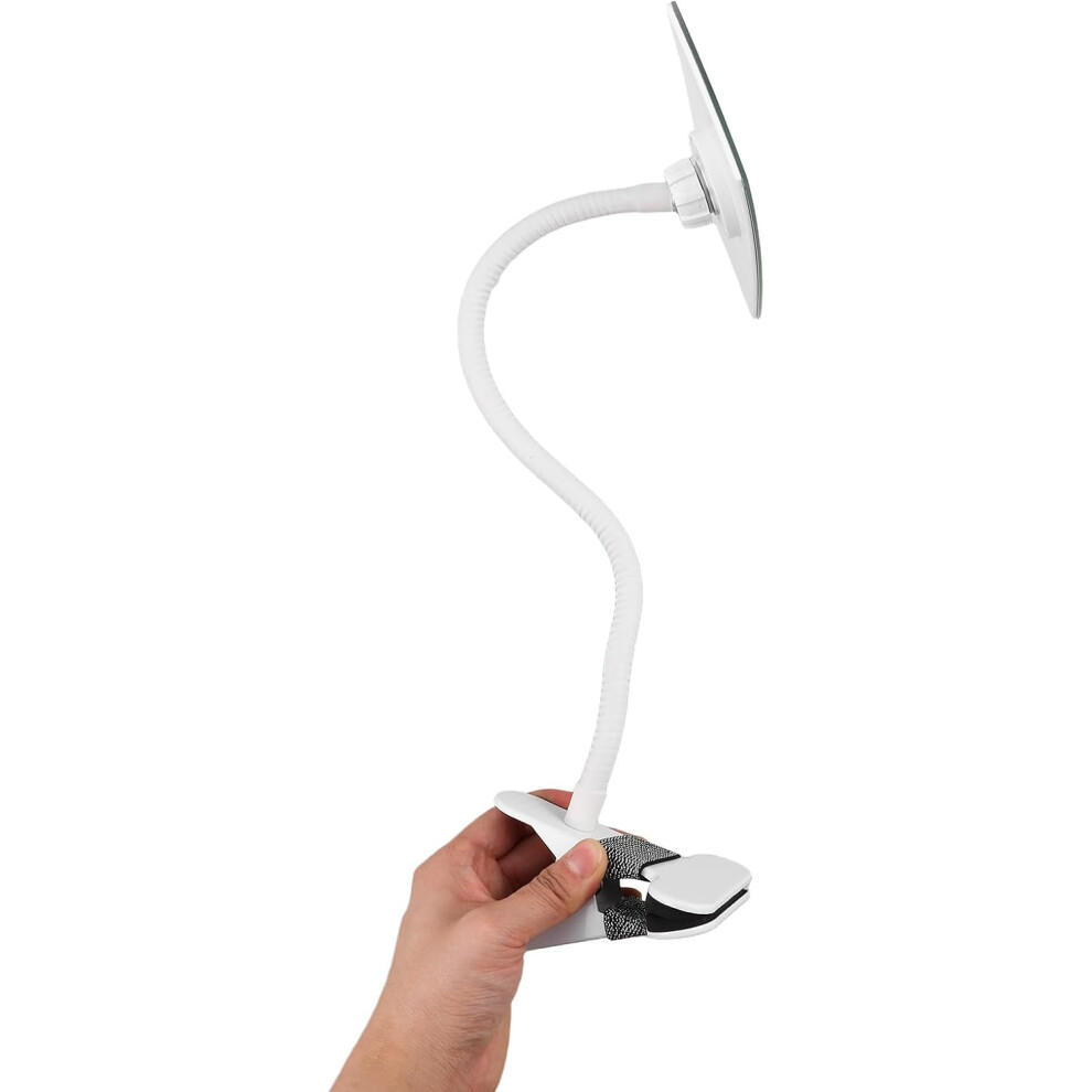 Hkhbjs Desk Cosmetic Anti-Peeping Mirror With Adjustable Clip, Portable White Compact Makeup Mirror For Office