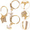 3pcs Borboleta de aço inoxidável Dangle nariz anéis com strass, pequenos pérolas nariz studs 7