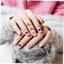8 Sheets Heart Shaped Nail Stickers DIY Decals Romantic Girl Manicure Decorative Valentine Day Nail Wraps Accessory