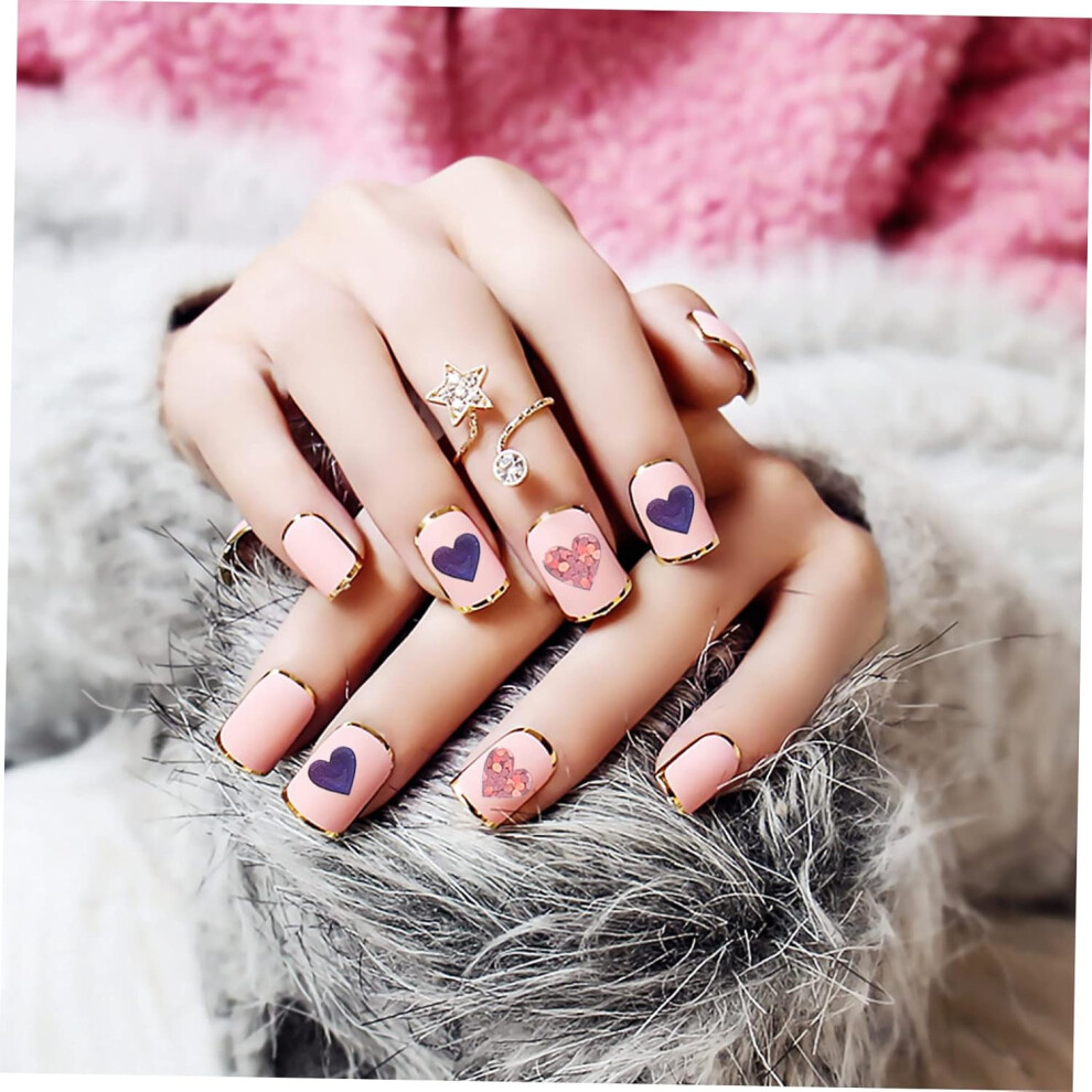 Hkhbjs 8 Sheets Heart Shaped Nail Stickers Diy Decals Romantic Girl Manicure Decorative Valentine Day Nail Wraps Accessory