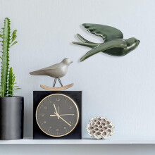 Keramik-Vogel-Wanddeko, 3D-Vogel-Wandskulptur im nordischen Stil, einfach zu montieren, für Zuhause und Garten