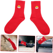 Ano Snake Red Socks Snake Design Meias bordadas para homens e mulheres comemorando o ano lunar do zodíaco chinês