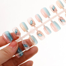 Plaknagels set van 30 stuks, cat eye nepnageltips, korte, volledige dekking voor vrouwen, doe-het-zelf manicure decoratie