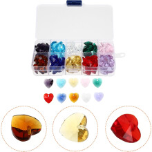 1 Schachtel Kristallherzperlen, DIY-Bastelperlen für Schmuckherstellung, sortiertes Glasmaterial in verschiedenen Farben