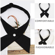 Cross Adjustable Tie School Uniform Accessories for Women and Girls Pre-tied Bow Tie in Solid Bowtie