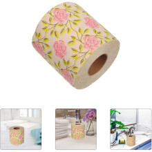 Bamboo Pulp Paper Toilet Roll Rose Printed Pattern Bulk Buy Toilet Tissue for Bathroom Cleaning
