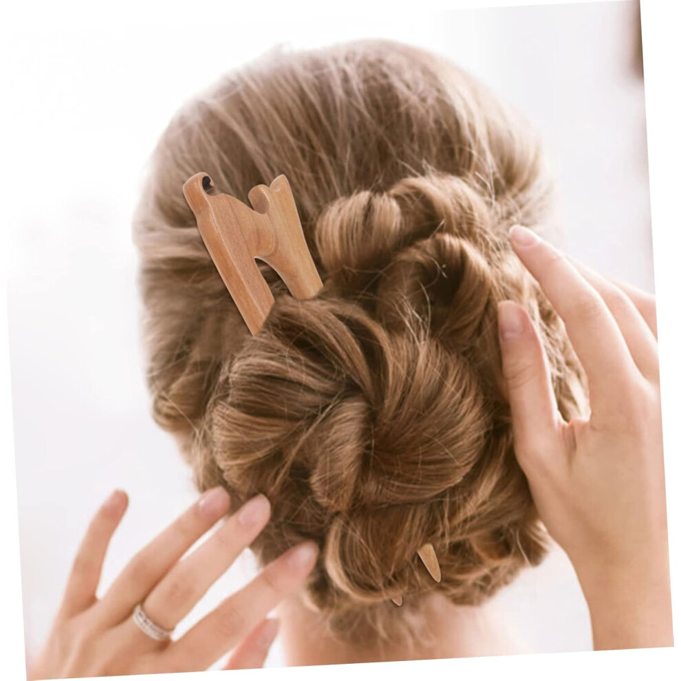 Hkhbjs Wooden Cat Hairpin Hair Chopsticks For Girls Cute Hair Accessories For Buns Women