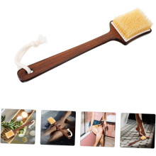 Pig Hair Bath Brush for Shower and Dry Brushing Long Handle Back Scrubber