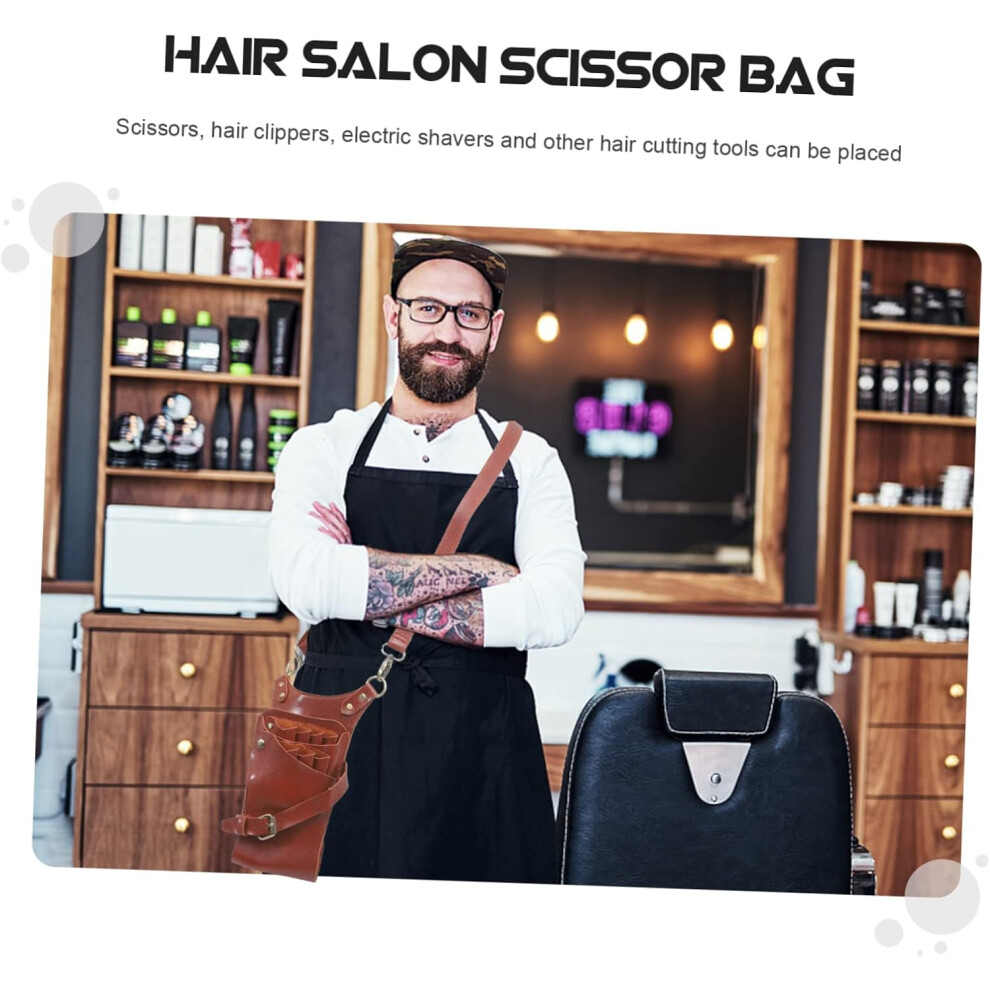 Hkhbjs Scissor Fanny Pack For Barber Organizer Hair Tool Storage Scissor Waist Holder Pu Material Convenient For Hairdressing Salon Use