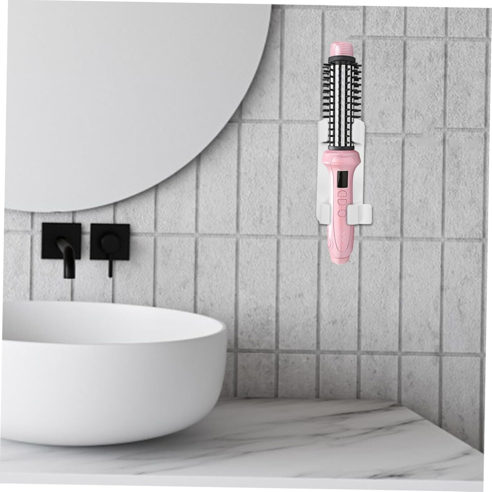 Hkhbjs White Wall Mounted Storage Rack For Hair Tools Bathroom Organizer For Curling Iron And Hair Straightener Space Saving Wall Mount
