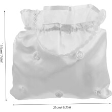 Hochzeitshandtasche aus Stoff mit Blumenstickerei, geräumige Brautjungferntasche