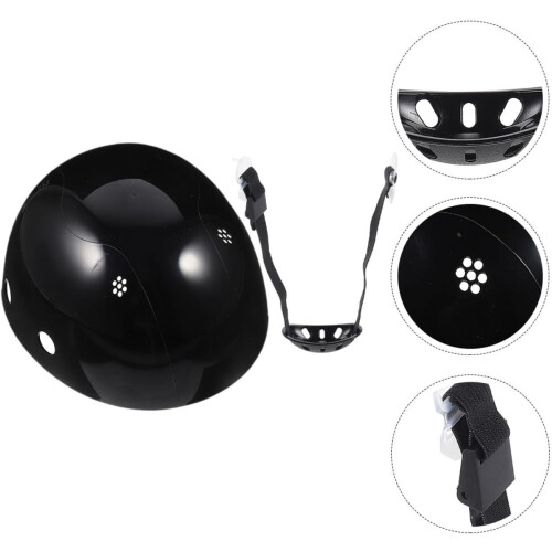 Bump Cap Insert Protective Liner for Baseball and Safety Hats with Black Chin Strap
