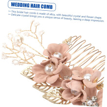 Bruidskam met strasssteentjes, bruidsaccessoire, roze legering, haarstukje voor bruidsmeisjes, huwelijksceremonie