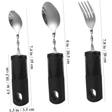 3 ks Shake Tableware pre seniorov Adaptívne príbory Grip Ohybná lyžica a vidlička