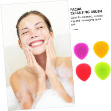 Set di 4 spazzole in silicone per la pulizia del viso, ideali per la cura della pelle e la pulizia dei pori (colore casuale).