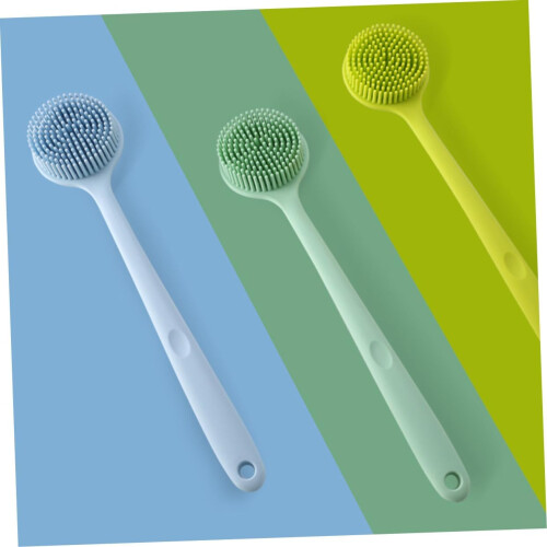 Silicone Back Brush Long Handle Double-sided Bath Body Brush 1
