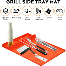 Stekplatta Tillbehör Silikon Sidostativ Grillmatta Grillspettmatta Grillverktyg Bakunderlägg