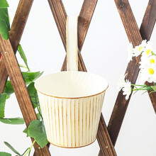 4pcs Hanging Flower Pots Metal Iron Bucket Planters with Hooks Balcony Plant Box Flower Holder